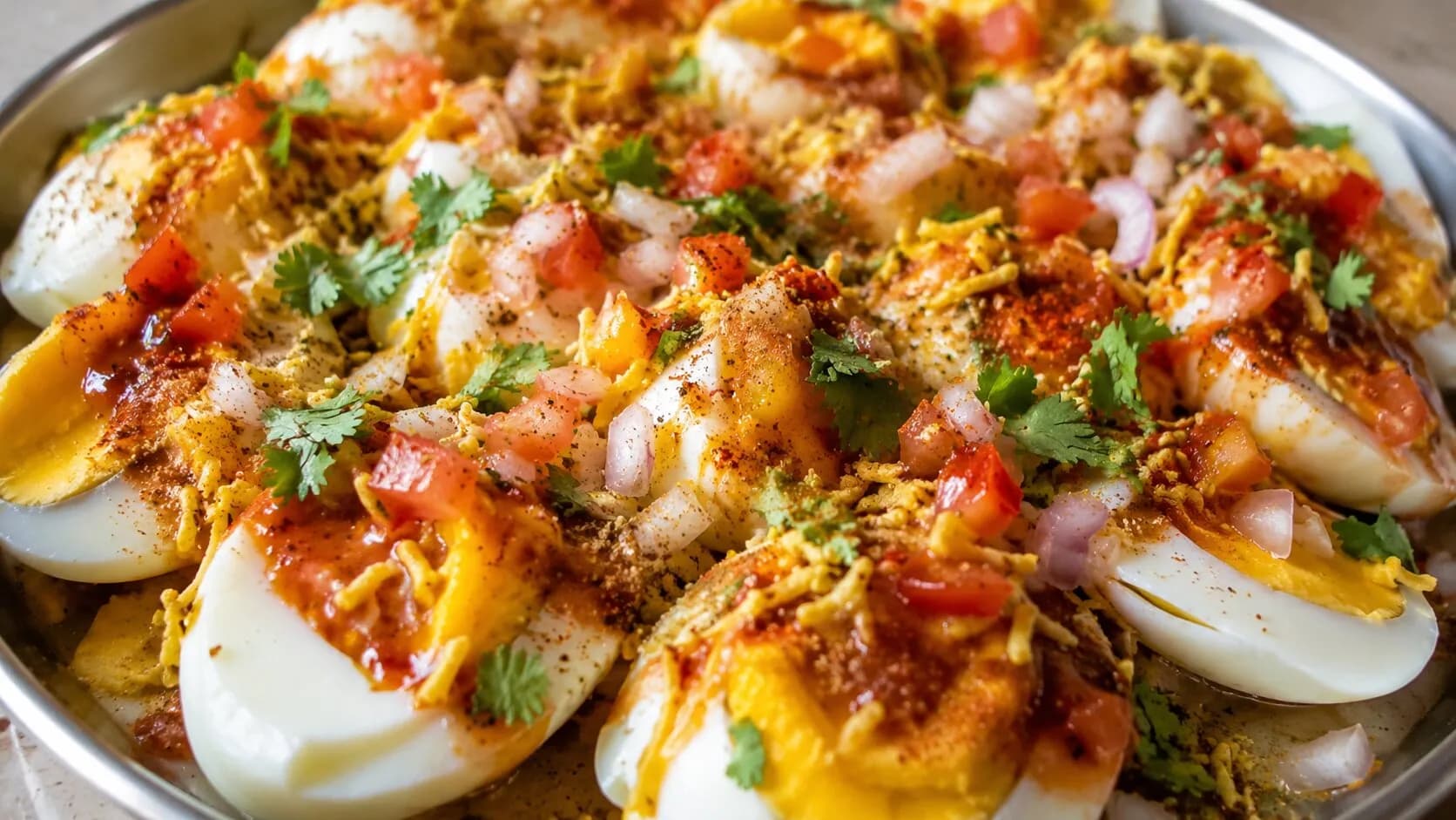 Spicy Egg Chaat 
