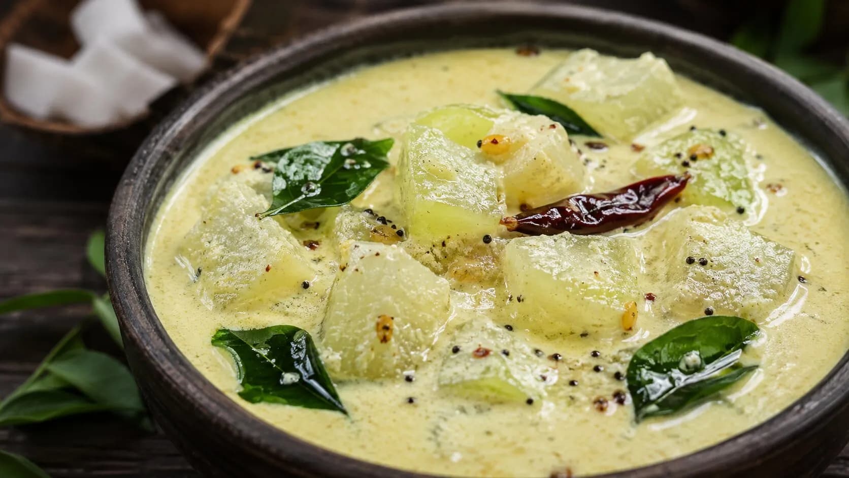 Traditional Kerala Ash Gourd Coconut Curry Traditional Kerala Ash Gourd Coconut Curry
